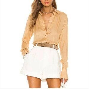 L'Académie Revolve The Bastina Top Button-Down Blouse Shirt Long Sleeve Sz L